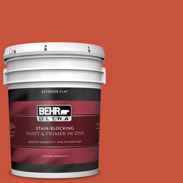 BEHR ULTRA 5 gal. #UL120-18 Koi Flat Exterior Paint and Primer in One