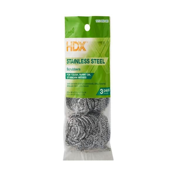 3.54 in. Stainless Steel Scrubbing Pad (3-Pack)