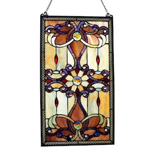 Amber Stained Glass Brandi's Window Panel