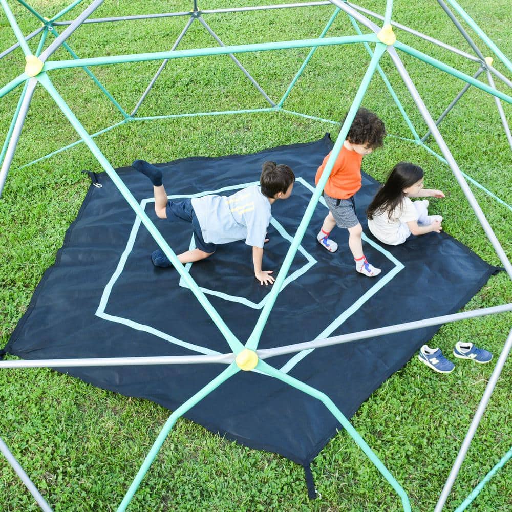 12 ft Grey Outdoor Metal Climbing Dome with Hammock