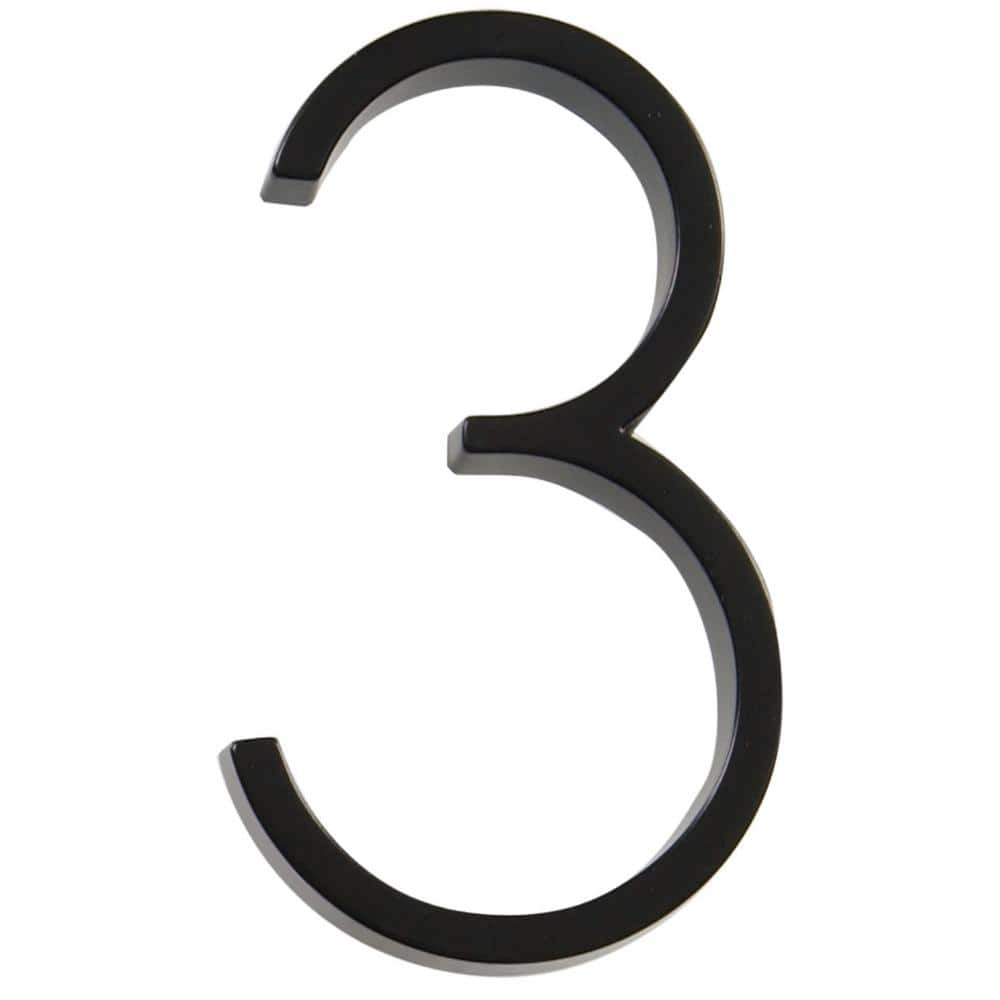 5 in. Black Modern Floating or Flush Metal House Number 3 price history on PriceWatchPro