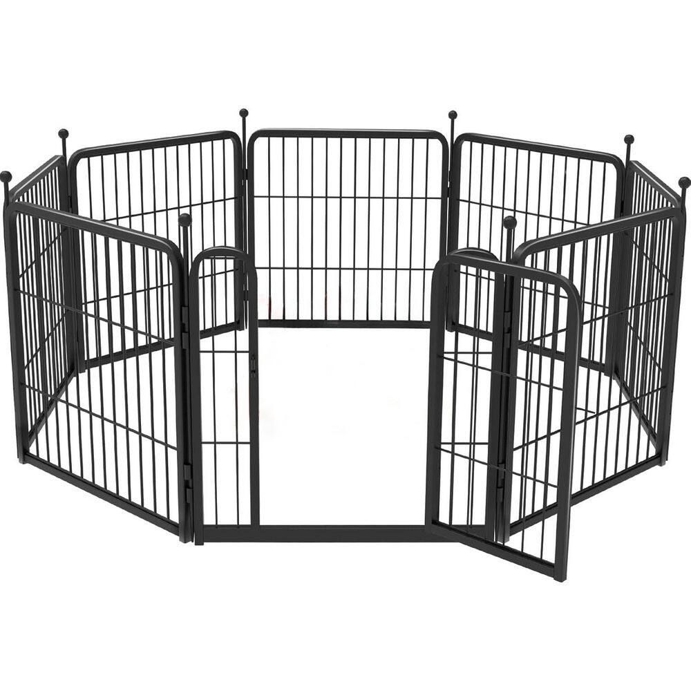 KIWDZFU 24 in. 8 Panel Portable Dog Playpen for Yard RV Camping Puppy ...