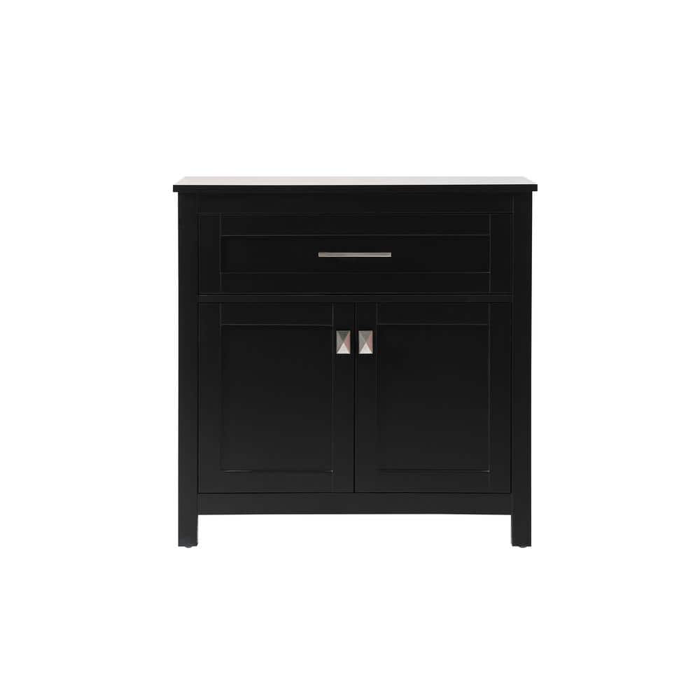 Timeless Home 30 in. W x 16 in. D x 30 in. H Black Freestanding Linen Cabin