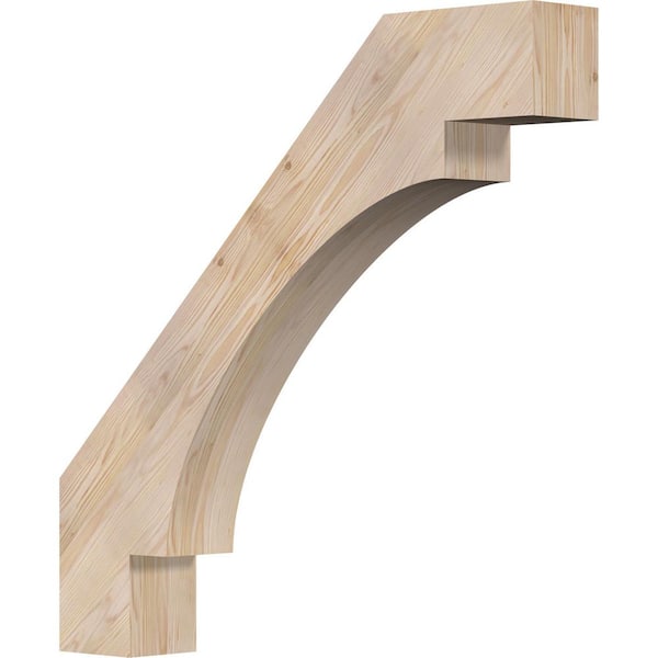 Ekena Millwork 5 1/2"W x 36"D x 36"H Merced Smooth Knee Brace, Douglas Fir