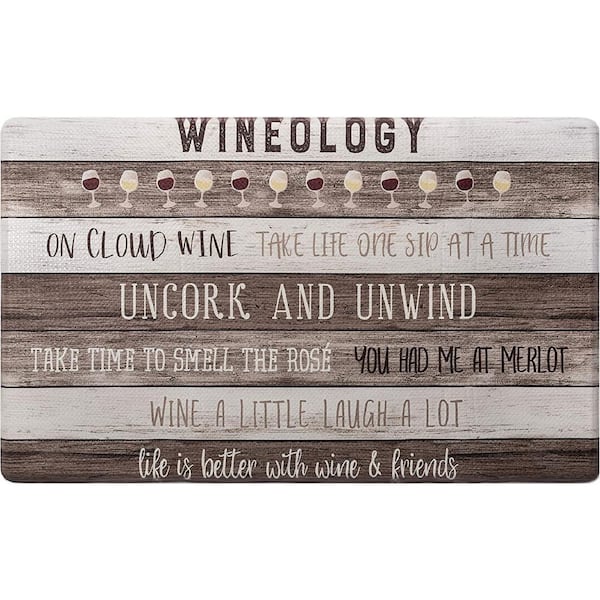 Cloud Comfort Multi-Colored Wineology 36 in. x 20 in. Indoor Anti-Fatigue Kitchen Mat