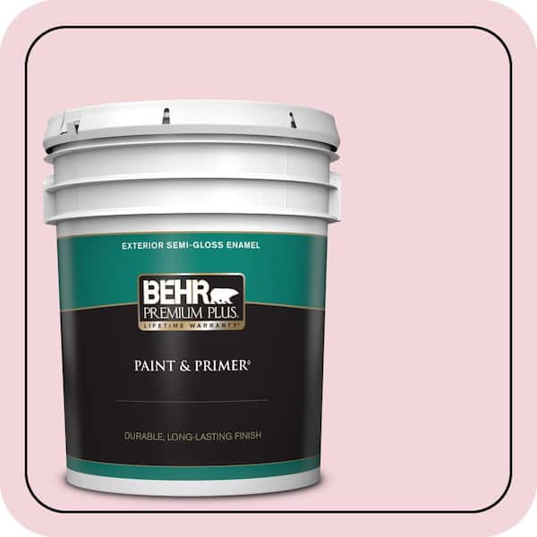 BEHR PREMIUM PLUS 5 gal. #P140-1 Summer Crush Semi-Gloss Enamel Exterior Paint & Primer