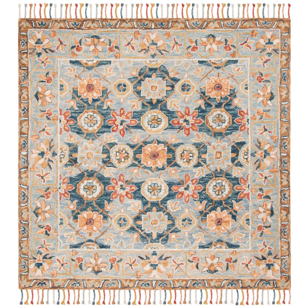 SAFAVIEH Aspen Ivory/Blue 9 ft. x 12 ft. Border Area Rug APN310A-9 - The  Home Depot