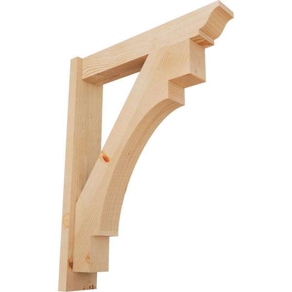 Ekena Millwork 6 in. x 34 in. x 26 in. Douglas Fir Merced Traditional Smooth Outlooker