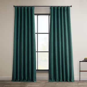 Slate Teal Solid Rod Pocket Room Darkening Curtain - 50 in. W x 84 in. L (1 Panel)