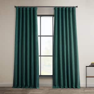 Slate Teal Solid Rod Pocket Room Darkening Curtain - 50 in. W x 108 in. L (1 Panel)
