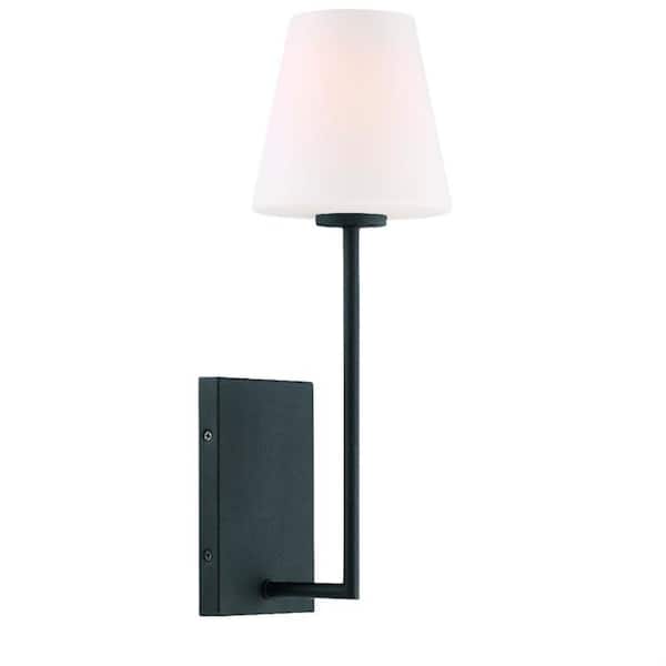 Crystorama Lena 1-Light Black Forged Sconce