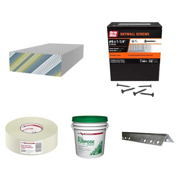 1/2 in. UltraLight Drywall, Screws, 2-1/16 in. Tape, 4.5 gal. Compound, 1-1/4 in. Corner Bead Combo