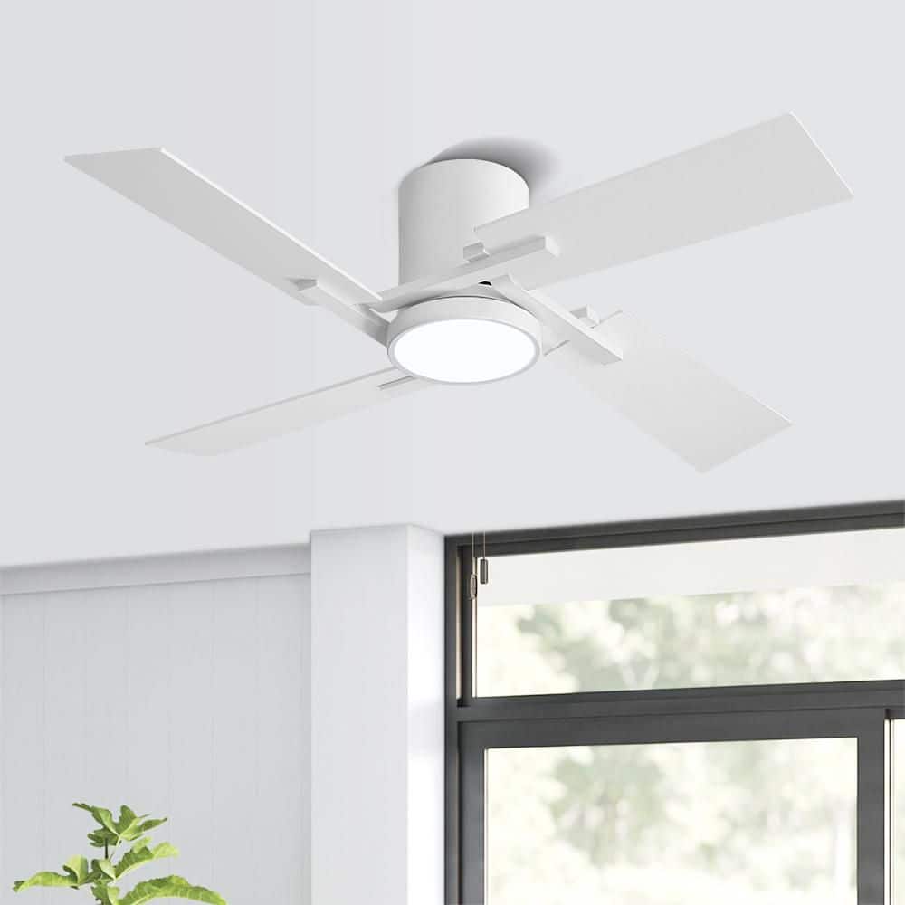 48Inch 4 Two-color Fan Blades Dc Motor Indoor Standard Ceiling Fan With Light Kit And Remote White price history on PriceWatchPro