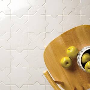 Tripoli Star-Crossed Polished White 6.1 in. x 11.9 in. Terracotta Look Floor and Wal Porcelain Tile (8.26 sq. ft./Case)