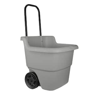 2 cu. ft. Portable Plastic Gray Garden Cart