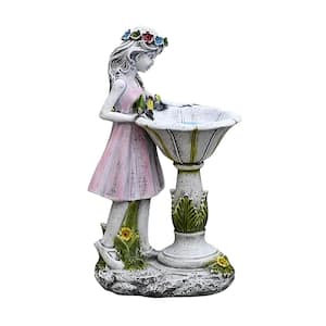 Solar Garden Angel Figurine Outdoor Decoration Waterproof Resin Garden Sculpture for Patio and Yard Lawn