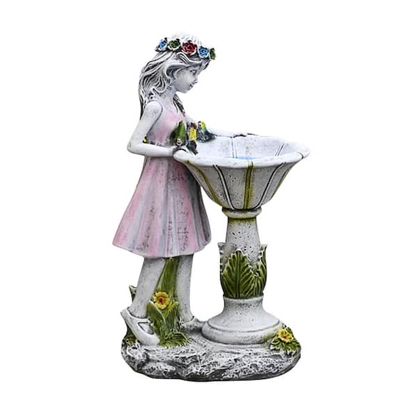 Oyezvary Solar Garden Angel Figurine Outdoor Decoration Waterproof Resin Garden Sculpture for Patio and Yard Lawn
