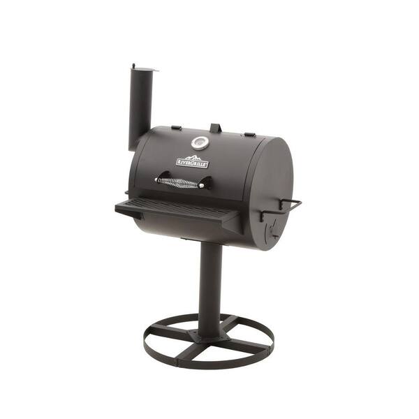 RiverGrille Barrel Charcoal Grill on Pedestal