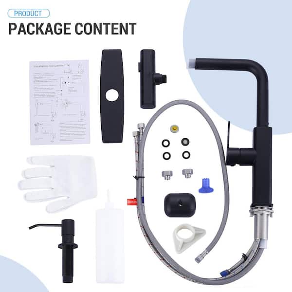ARCORA Waterfall 3-Mode Single Handle Pull Down Sprayer Kitchen