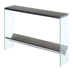 Soho 10 in. Weathered Gray Standard Rectangle Console Table with Shelves