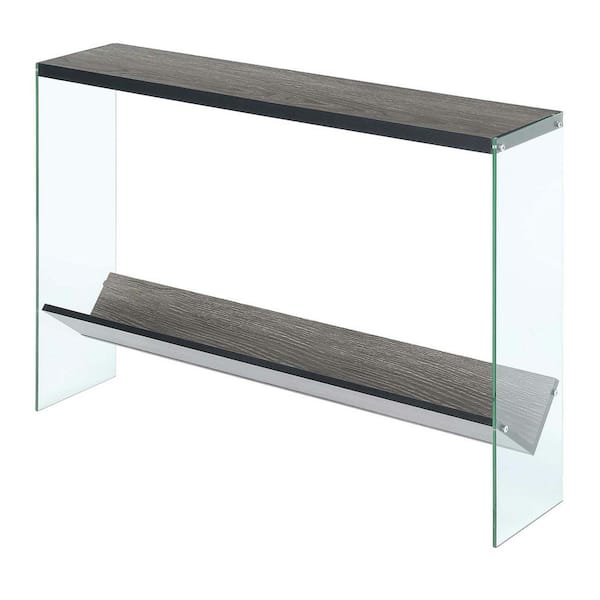 Convenience Concepts Soho 10 in. Weathered Gray Standard Rectangle Console Table with Shelves