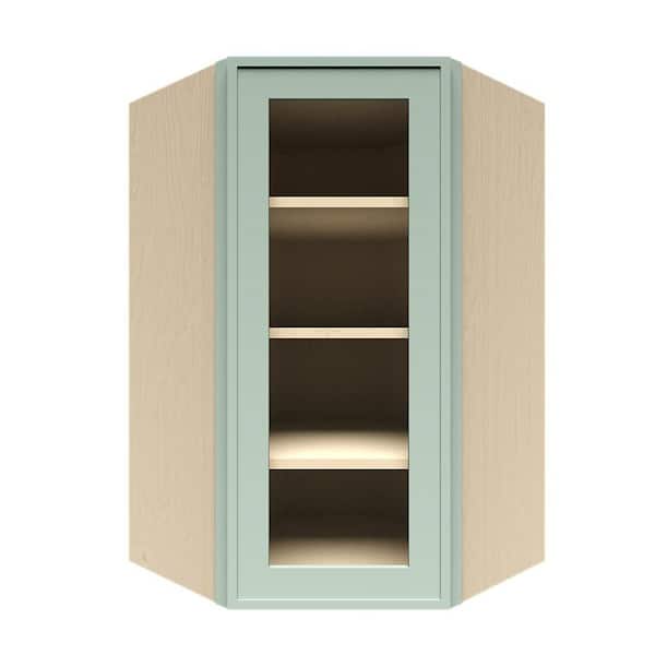 LIFEART CABINETRY Slim Shaker Assembled 24 in. W x 42 in. H x 12 in. D Wall Diagonal Corner Kitchen Cabinet in Green
