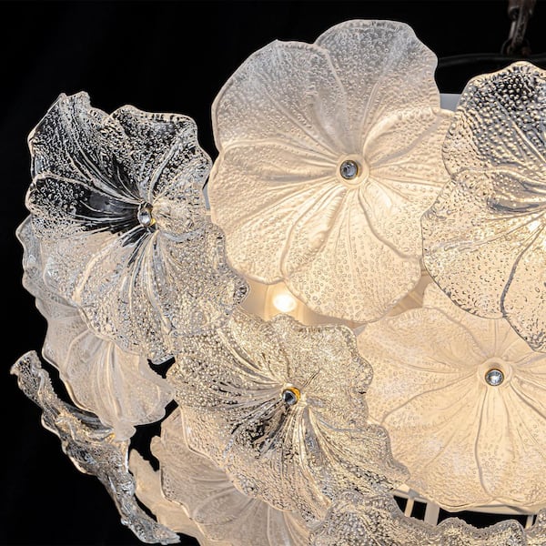 MENCOLULU 21.26 in. Luxury Matte White Metal Integrated LED Flush