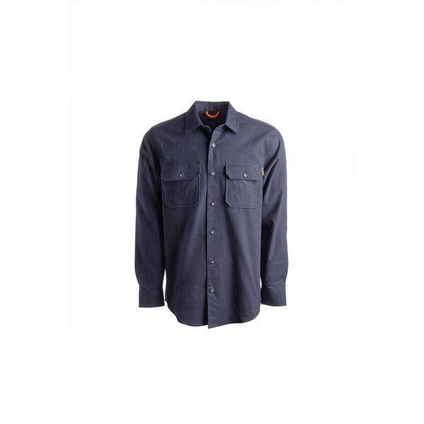 Timberland PRO Woodfort Men's M Dark Navy Heavy Weight Flannel Button Down Work Shirt