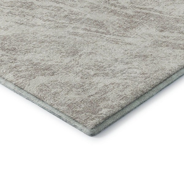 Mayfield Premium Machine Washable Abstract AMF971 Beige 2 ft. 3 in. x 7 ft. 6 in. Runner Rug
