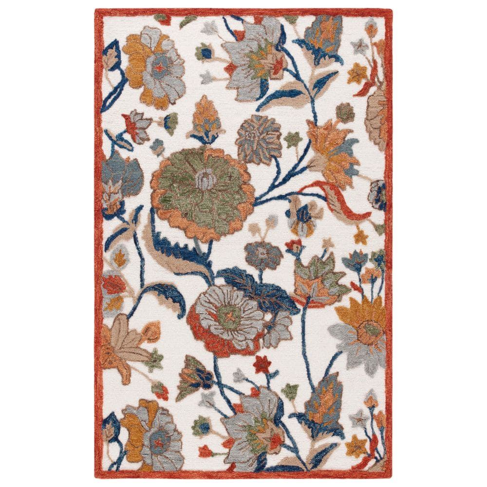 Jardin 3 ft. x 5 ft. Ivory/Green High-Low Floral Area Rug price history on PriceWatchPro