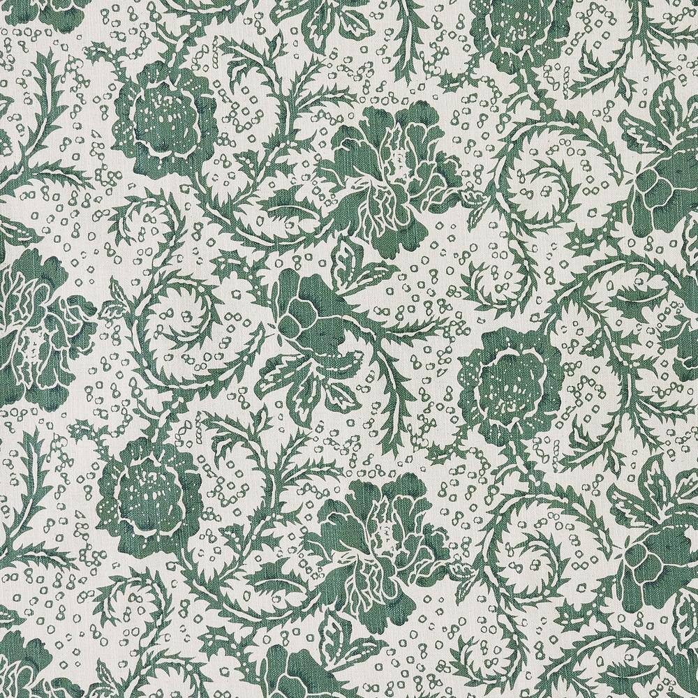 Dorset Green Floral Cotton Swag Valance Curtain Panels, 36x36