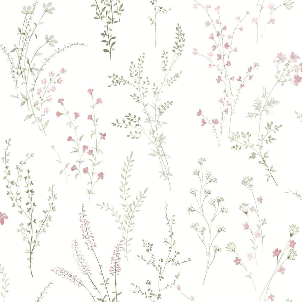 Multicolor Pink and Green Floral Peel & Stick Wallpaper Roll