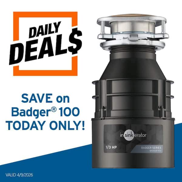 Badger 100, 1/3 HP Continuous Feed Kitchen Garbage Disposal, Badger Series