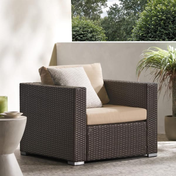 Noble House Rosen Multi-brown Wicker Outdoor Patio Lounge Chair