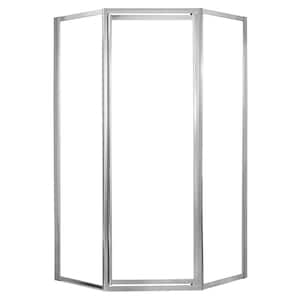 Tides 16-3/4 in. W x 24 in. W x 16-3/4 in. W x 70 in. H Framed Neo-Angle Shower Door in Silver Finish with Clear Glass
