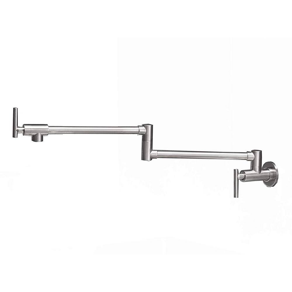 Wall Mount Kitchen Faucet Pot Filler Faucet Single Handle in Brushed
