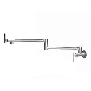 Wall Mount Kitchen Faucet Pot Filler Faucet Single Handle in Brushed Nickel