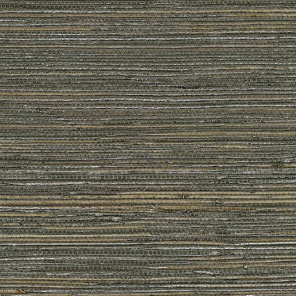 Kenneth James Shandong Chocolate Ramie Grasscloth Chocolate Wallpaper Sample