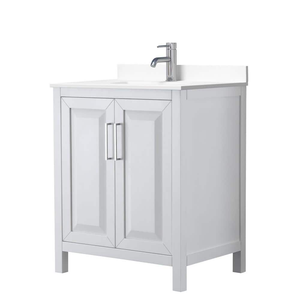 Daria 30 in. W x 22 in. D Single Vanity in White with Cultured Marble Vanity Top in White with White Basin price history on PriceWatchPro