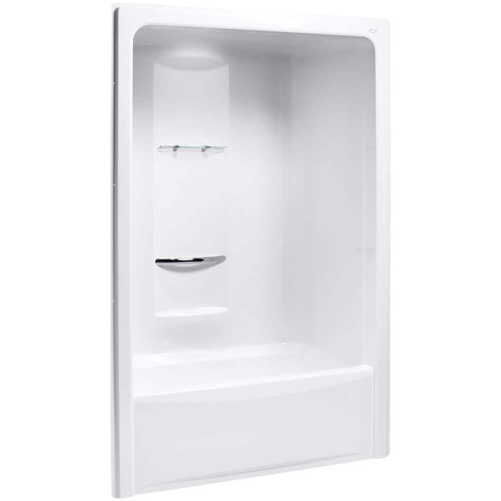KOHLER Sonata 60 in. x 35 in. x 90 in. Bath and Shower Kit with Left-Hand Drain in White ...