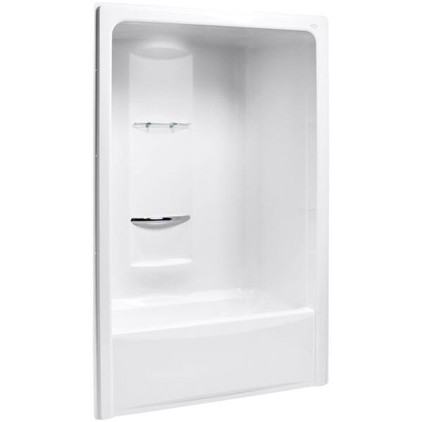 KOHLER Sonata 60 in. x 35 in. x 90 in. Bath and Shower Kit with Left-Hand Drain in White, Requires Grab Bar