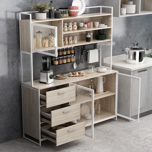 FUFU&GAGA 5-tier Kitchen Pantry Cabinet Storage Hutch in the