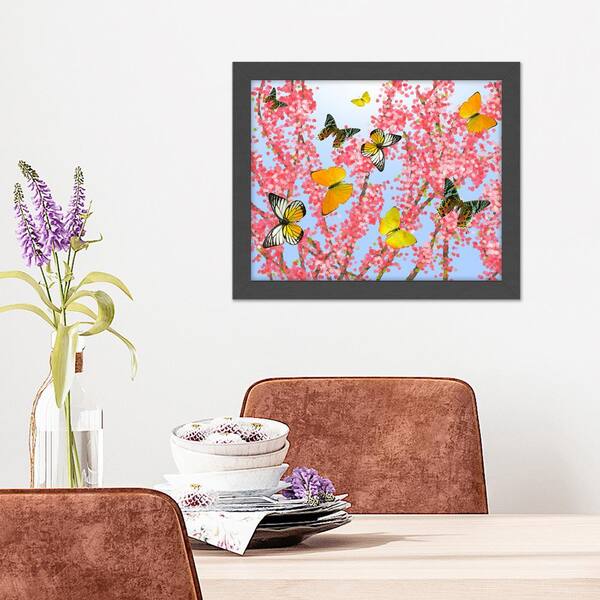 NATURE CREATIVE The Nature Blossom Framed Graphic Print Animal Art Print 22  in. x 18 in. P46-AK00507-0002-N1210-16x20 - The Home Depot