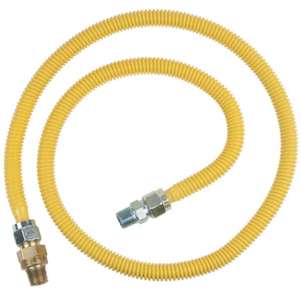 BrassCraft 1/2 in. MIP x 1/2 in. MIP x 60 in. Gas Connector (5/8 in. O.D.) w/ Safety+Plus2 Thermal Excess Flow Valve (107,000 BTU)