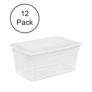 90-Qt. Storage Box with Clear Base and White Lid (12 Pack), 16668004
