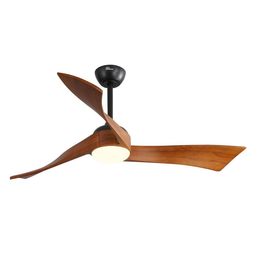 52 in. Modern Wood Indoor/Outdoor Black Ceiling Fan with Dimmable LED Light DC Motor 6 Speed and Remote Control price history on PriceWatchPro