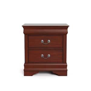 Burkhart Cherry 2-Drawer 21.63 in. W Nightstand