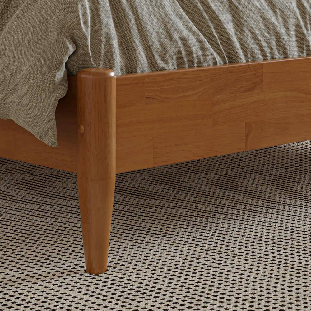 Pasadena Light Toffee Full Solid Wood Platform Bed with Headboard
