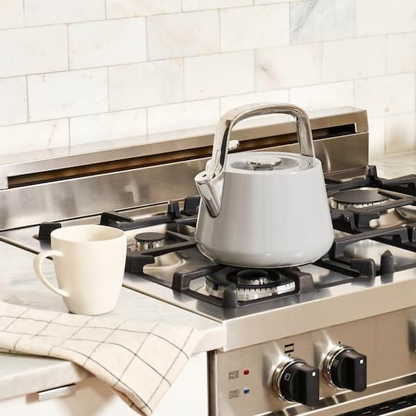  Caraway 2 Quart Whistling Tea Kettle - Durable Stainless Steel  Tea Pot - Fast Boiling, Stovetop Agnostic - Non-Toxic, PTFE & PFOA Free -  Includes Pot Holder - Cream: Home & Kitchen