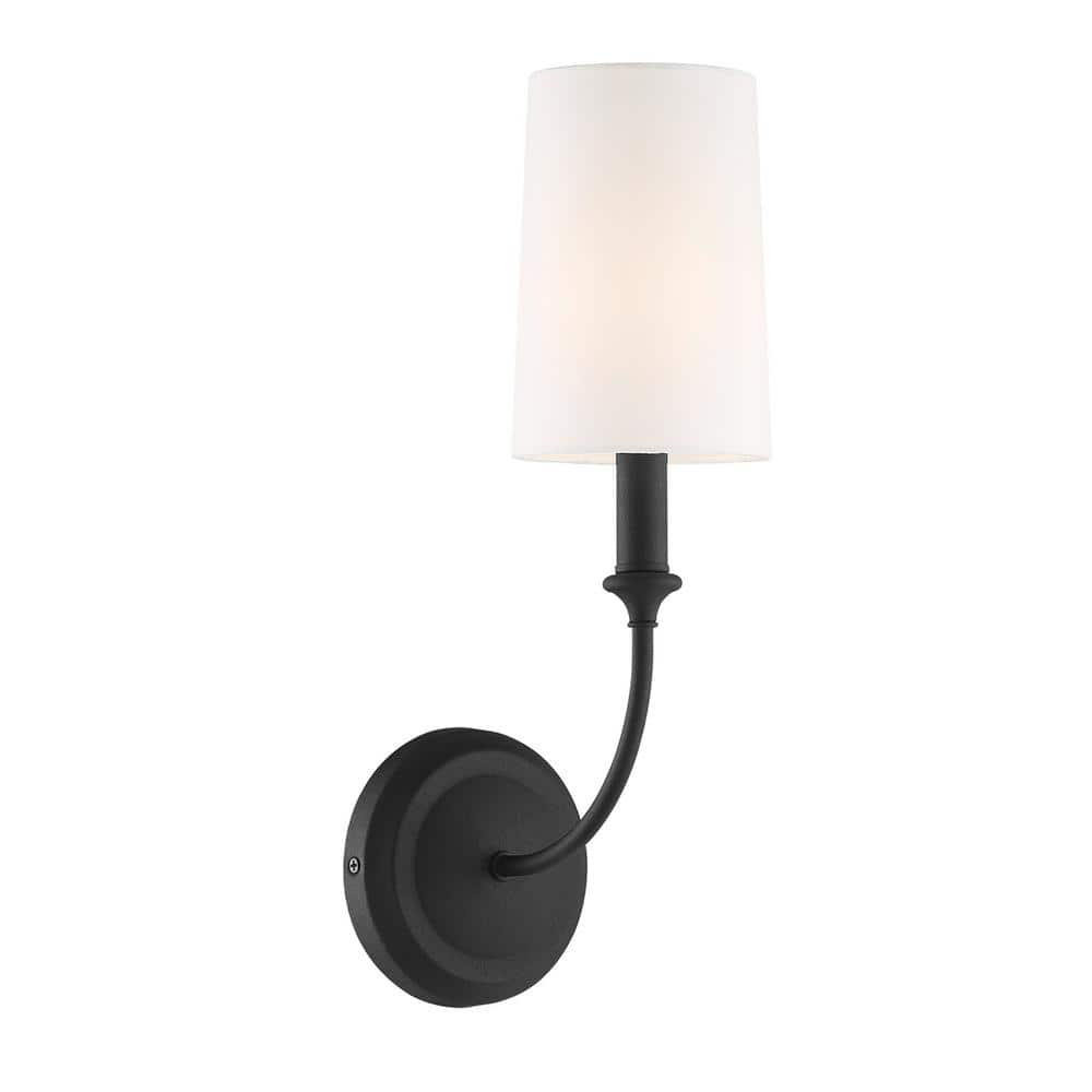 Crystorama Sylvan 4.75 in. 1-Light Black Forged Wall Sconce 2241-BF ...